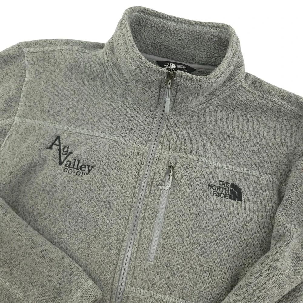 The North Face Sweater Fleece Jacket Mens XL Gray Full Zip Ag Valley Co-Op